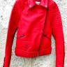 Photo Concept-Occasion.fr de Blouson cuir rouge femme – ISACO & KAWA – Taille 34 - Neuf