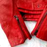 Blouson cuir rouge femme – ISACO & KAWA – Taille 34 - Neuf Photo